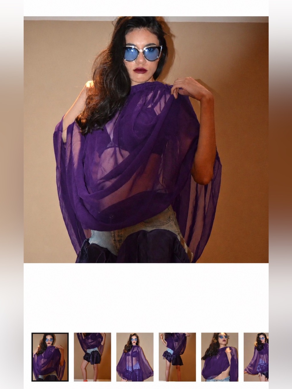 Violet Sheer Pull Down Tunic (Free Size)